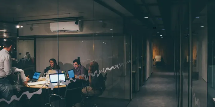 Financial services team in a professional workplace